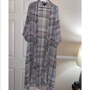 Torrid lavender plaid chiffon kimono